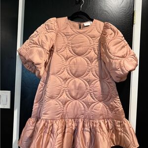 ASOS Quilted Pink Puff Sleeve Mini Dress Size 14 - NWT